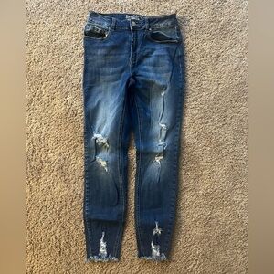 Distressed Blue Jeans